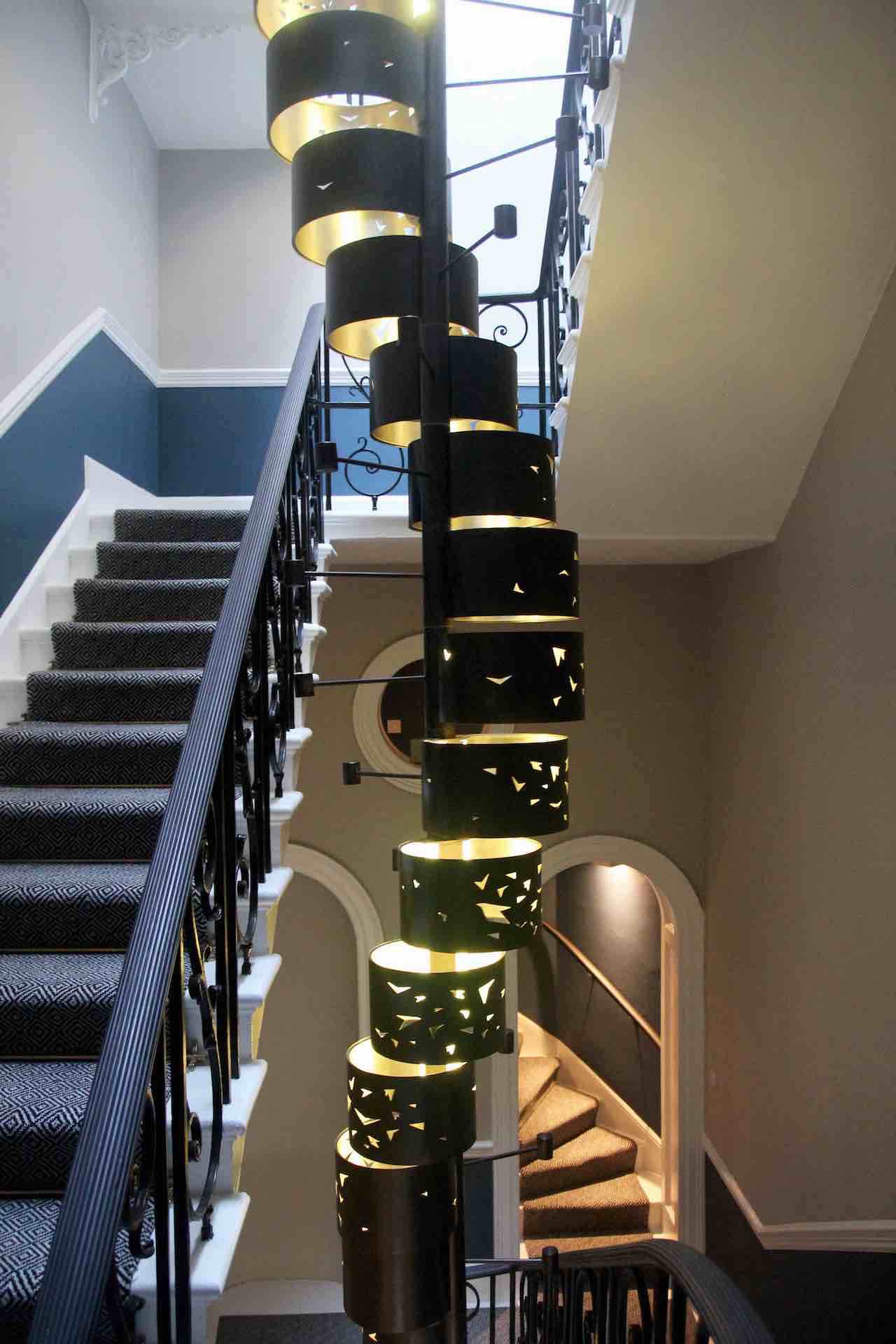 Murmuration Chandelier side on yellow