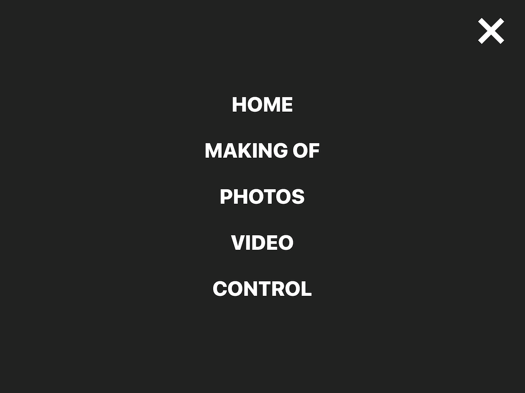 Murmuration Chandelier app menu
